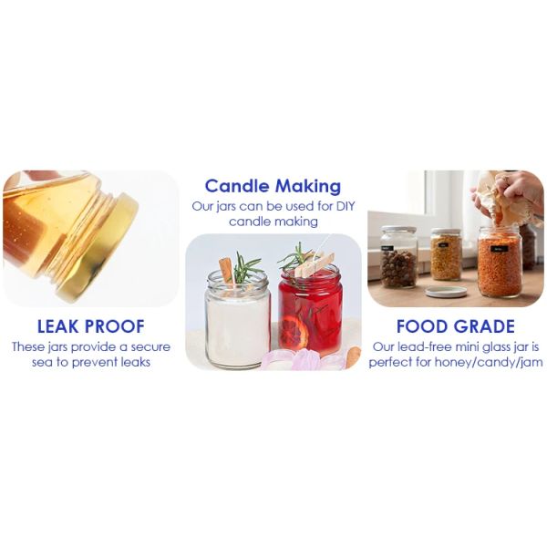 Custom Logo Clear Round Shape Food Storage Canning Pickles Food Glass Jars Food Grade Container With Metal Lids