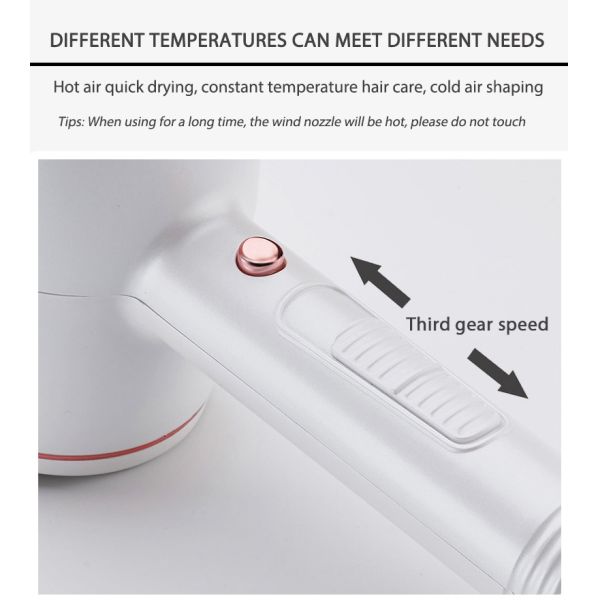 Travel Home Portable Hair Dryer Compact Ceramic Hair Blower Styling Tools ABS Material