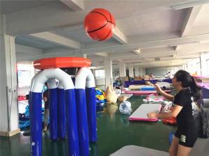 China Fun Inflatable Interactive Games Party Games For Adults 1.9m Height Giant Inflatable Basketball Hoop Set on sale