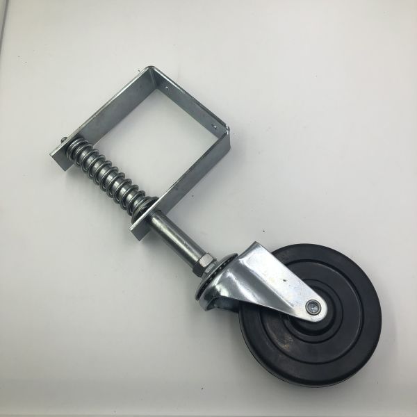 House Outdoor Garden Fence Gate Wheel in Black Powder Coated Metal Sliding Design