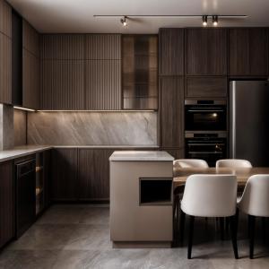 China Kitchen Storage Wood Grain Modular Kitchen Cabinets Complete Sets on sale