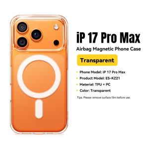 iPhone 17 Air Pro Max Transparent Magnetic Case TPU PC