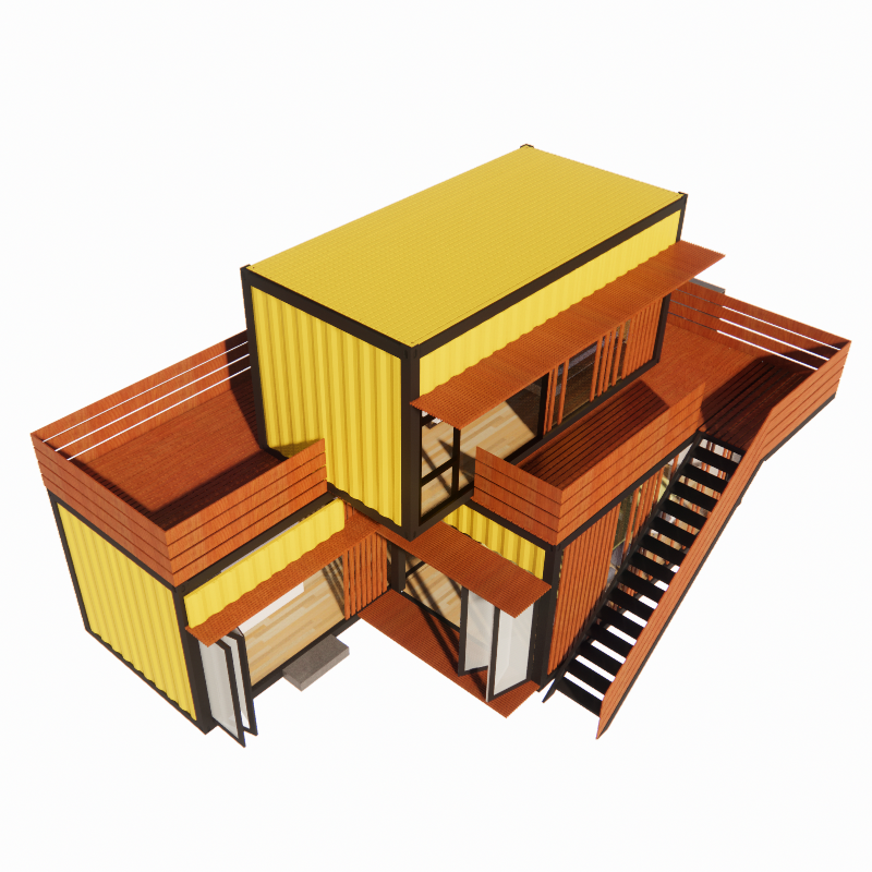 Customized Color Modern Luxury Prefabricated Steel Houses with Toilet Shop Custom Selection