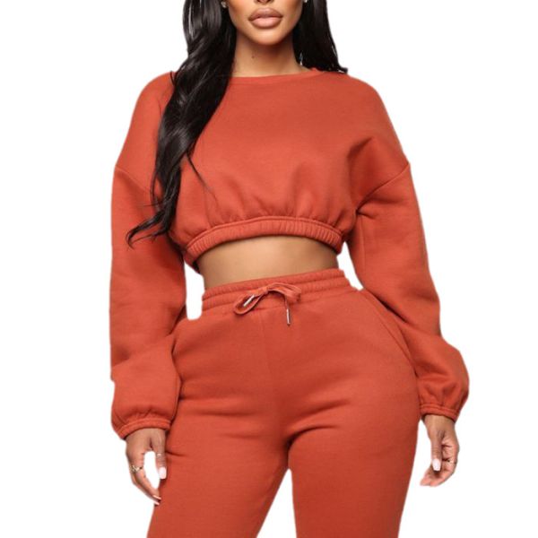 Cotton French Terry Fleece Plain Crew Neck Sweatshirt Crop Oversize Anti Wrinkle