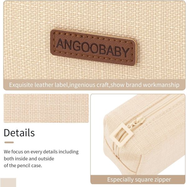 ANGOOBABY Small Pencil Case Student Pencil Pouch Coin Pouch Cosmetic Bag Office Stationery Organizer For Teen School