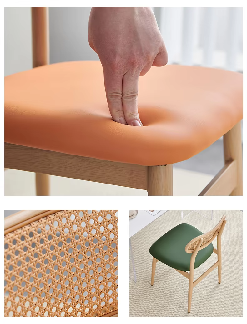 Contemporary dining chair with wooden legs