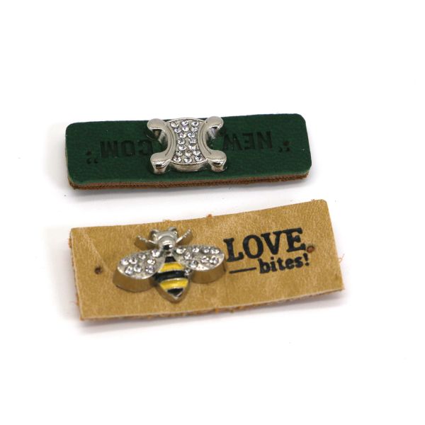 Hot Press Letters Custom Leather Patch With Inlaid Diamond 4cm×1cm