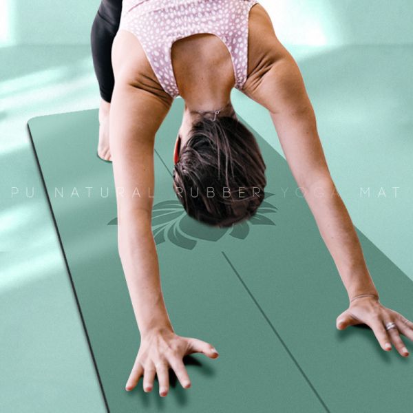 Custom Design Eco Polyurethane Leather Non-Toxic White Natural Rubber PU Yoga Mat