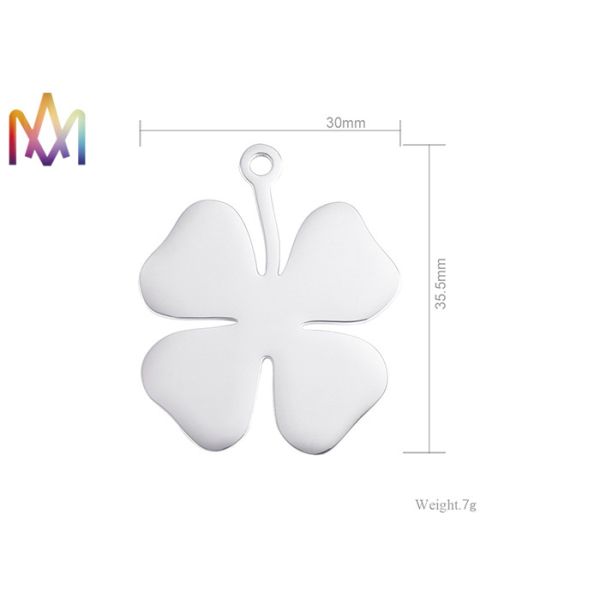 Rustproof SS304 Engraved Four Leaf Clover Pendant