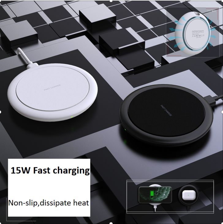 Silicone ABS PS 1.5A 7.5W 110KHz Qi Wireless Charger