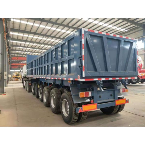 50 tons 3 axle self discharge tipping truck trailers with and HAVY hydraulic cylinder