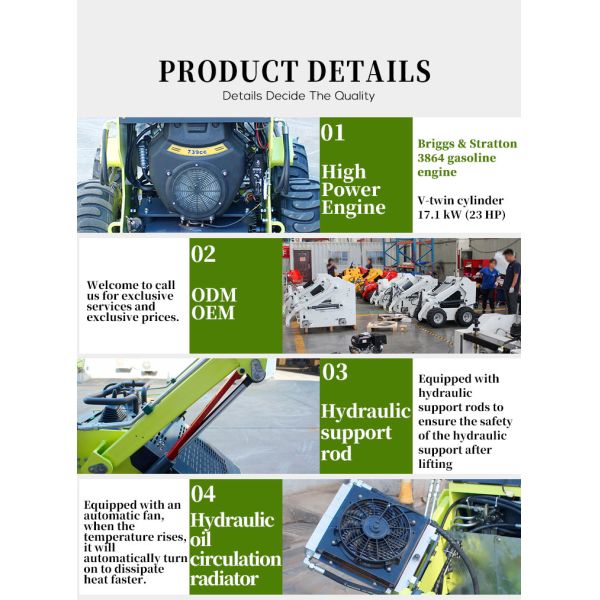 FREE SHIPPING Mini Wheel Loader Small Cheap Skid Steer Loader with Bucket Different Attachment