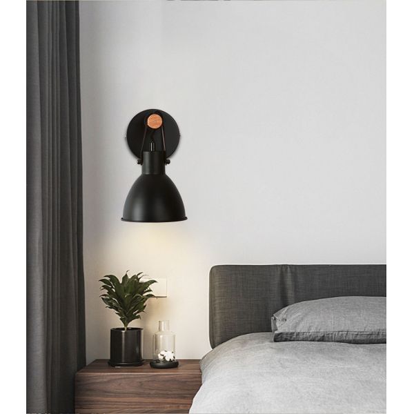 Industrial Retro Black Lampshade plug in wall light (WH-VR-15)