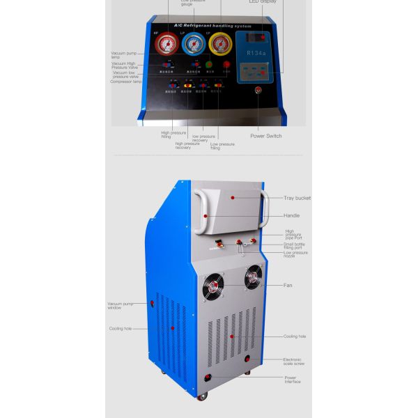 Auto 4HP HW-680B AC Recovery Recycle And Recharge Machine For Cars