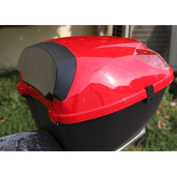 Red Plastic Body Gas Motor Scooter , Gas Powered Mopeds For Adults 80km/h Max Speed