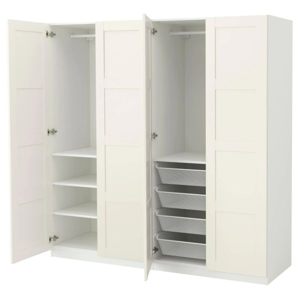 Modular MDF Bedroom Storage Cabinet Hotel Full Luxury Swing Door White Armoire Wardrobe