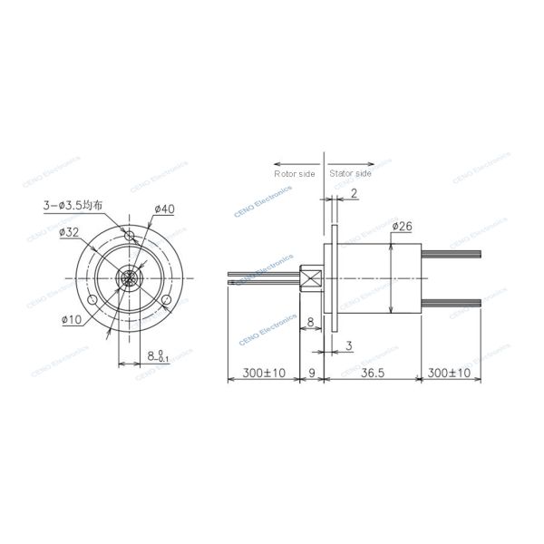 Megabit Ethernet Signal Slip Ring With Capsule For Low Temperature 100rpm 48VAC