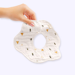 6-Piece Absorbent Muslin Bibs Skin Friendly Multiple Colors For Easy Washing