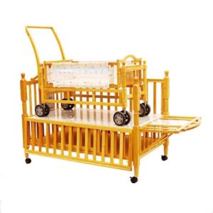 Cheap Adjustable Wooden Baby Cot Bed Cribs with Small Cradle Inside wholesale