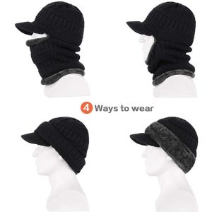 Multifunction Electric Heated Hat , SHEERFOND Rechargeable Electric Beanie Hat