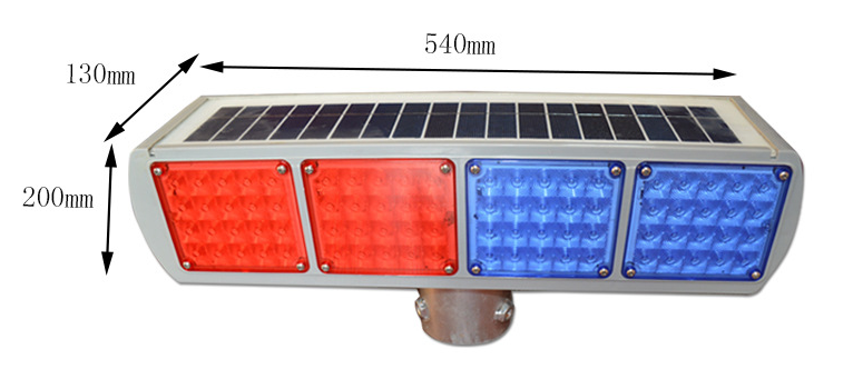 Integrated 6W Solar LED Strobe Blue And Red Blinker