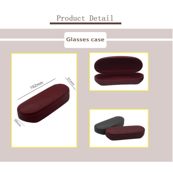 Red Durable Clamshell Metal Eyeglass Case Fancy Shape