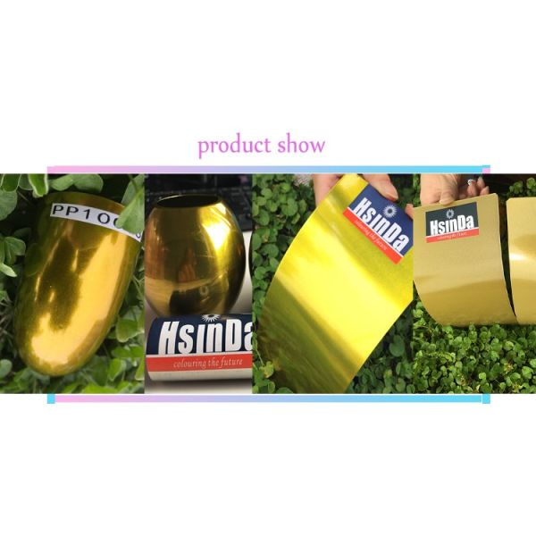 Gold Shinny Metallic Powder Coat , Energy Saving Industrial Powder Coating