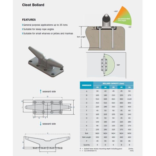 Casting Steel Ship Mooring Bollards 300 Ton Tee Bollard Corrosion Resistance For Vessels