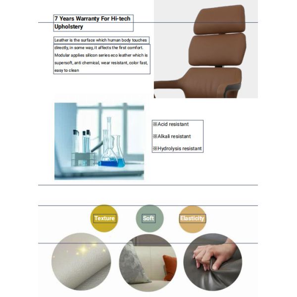 PU Leather Executive Office Swivel Chair Adjustable High Back 23.2 KGS