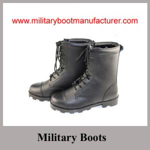 Cheap Wholesale China Made Black Genuine Leather Military Combat Boot with Panama Outsole wholesale
