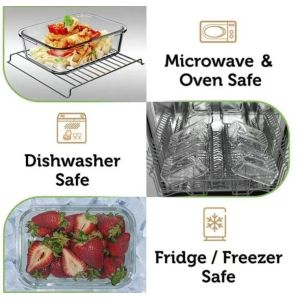 Bamboo Lid Glass Food Container - Microwave & Oven Safe