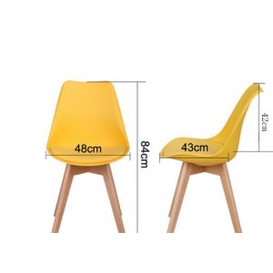 Cheap Plastic Beech Leg Yellow Eames Chairs With High Load Capacity wholesale