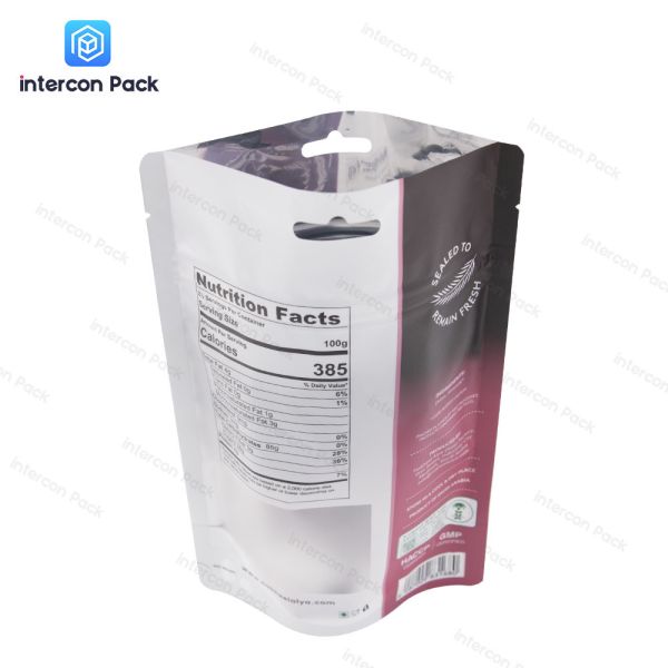 Polyester Material Gusset Packaging Bag Reusable For Snack Nut