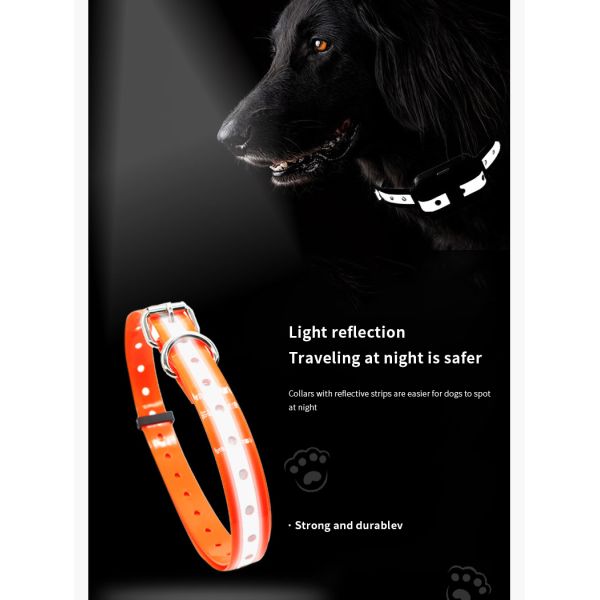 All-Season Reflective Dog Collar Hundehalsband No Pull Adjustable TPU Hardware Buckle Solid Pattern