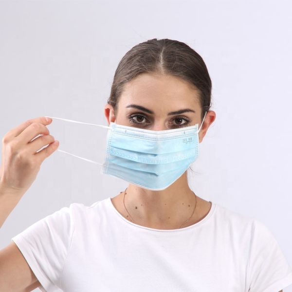 Disposable 3 Ply Disposable Earloop Mask Outdoor Hospital Use Blocking Virus
