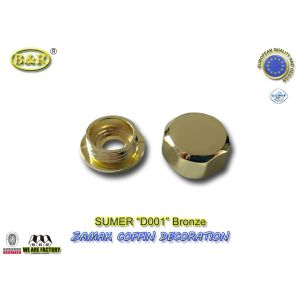 coffin ornamental gold color coffin fitting D001 metal zamak screw cap cache-vis dia. 2cm