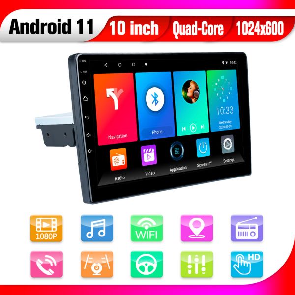 ROHS Single Din Android Auto Universal Single Din 9 Inch Touch Screen GPS Car Audio