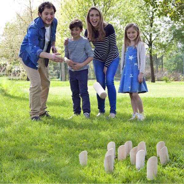 Wooden Set Early Childhood Development Toys Garden Bowling Incline Blocks