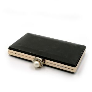 Cheap Elegant Pearl Clasp Rectangle Shape Box Clutch Frame Woman Cluthes wholesale