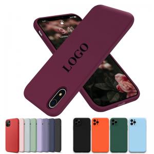 Cheap Custom Logo Brand  Liquid Silicone Iphone Case Mobile Phone Cases wholesale