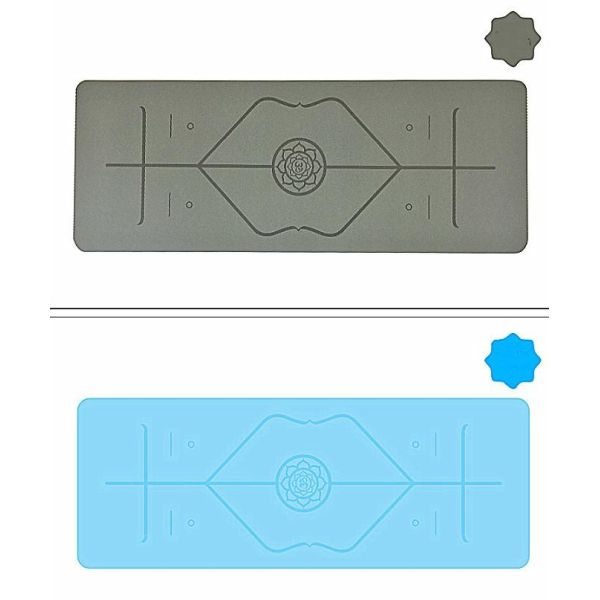 5mm Pu Rubber Yoga Mat Customized Posture Line Natural Rubber Anti Slip and Sweat Absorbing Yoga Mat Tuhao Fitness Yoga