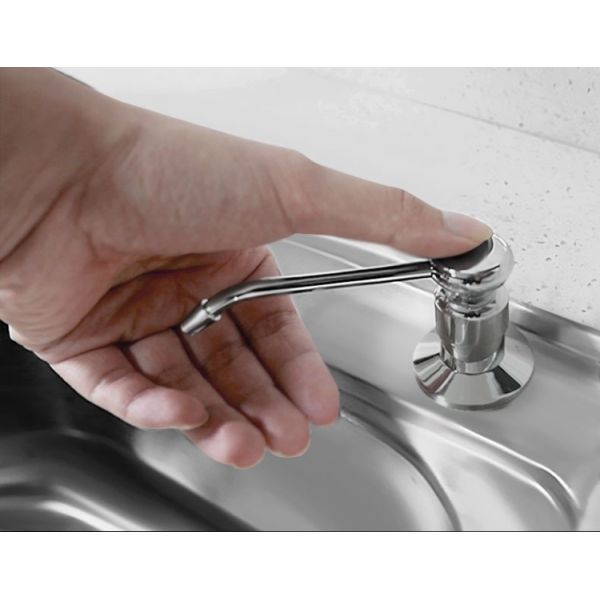 350ml Built In Soap Dispenser Kitchen Sink PE Plastic Bottle Copper Indenter Pe Straw