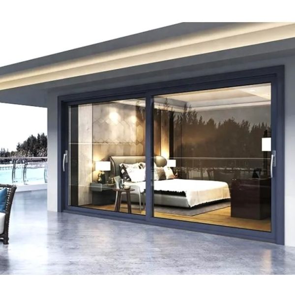 Custom Powder Coated Aluminium Frame Patio Door Aluminum Double Glass Sliding Door