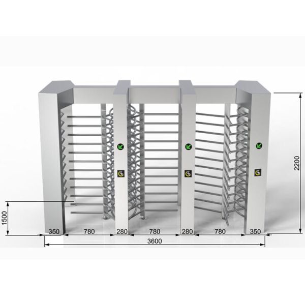 3 Lane Finger Print Pedestrian Turnstile Gate Barrier System Attendance Access