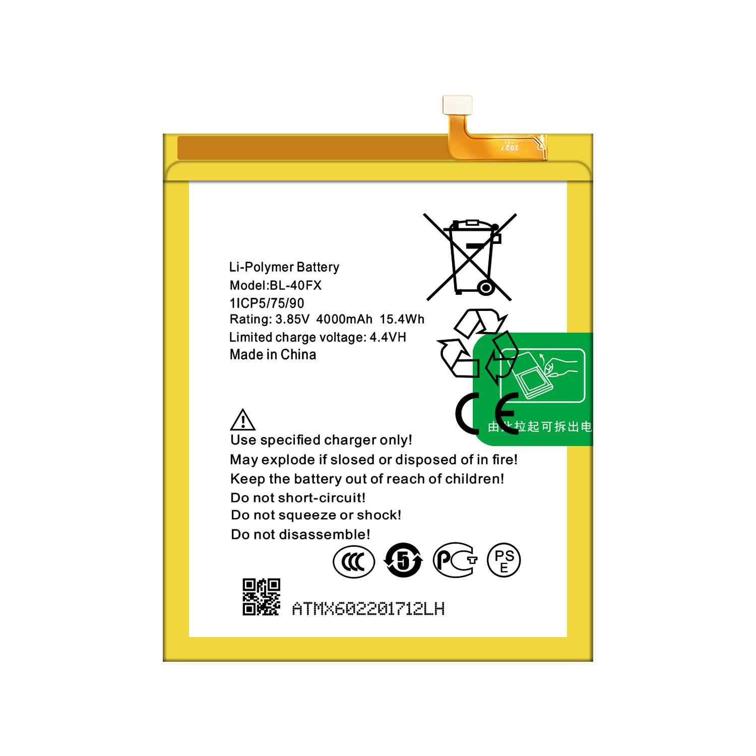 RECHARGABLE BL-40FX 4000mAh X602 X574 Mobile Phone Battery for Infinix Zero 4 Plus