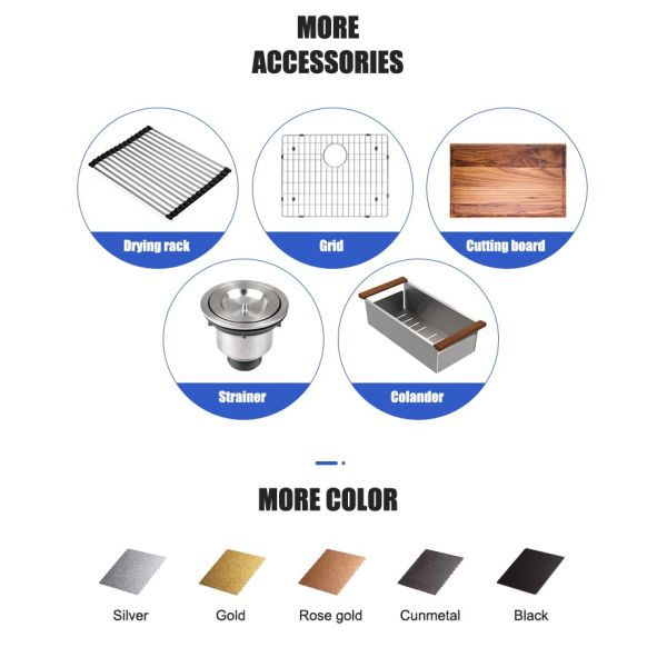 25'' Top Mount Stainless Steel Kitchen Sink Deep Bowl With Two Holes