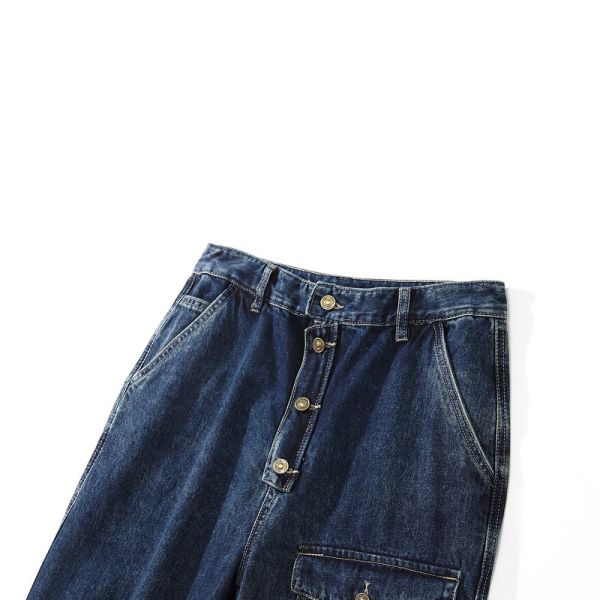OEM Denim Pants With Pockets Straight Cargo Jeans 100pcs MOQ Bespoke Factory