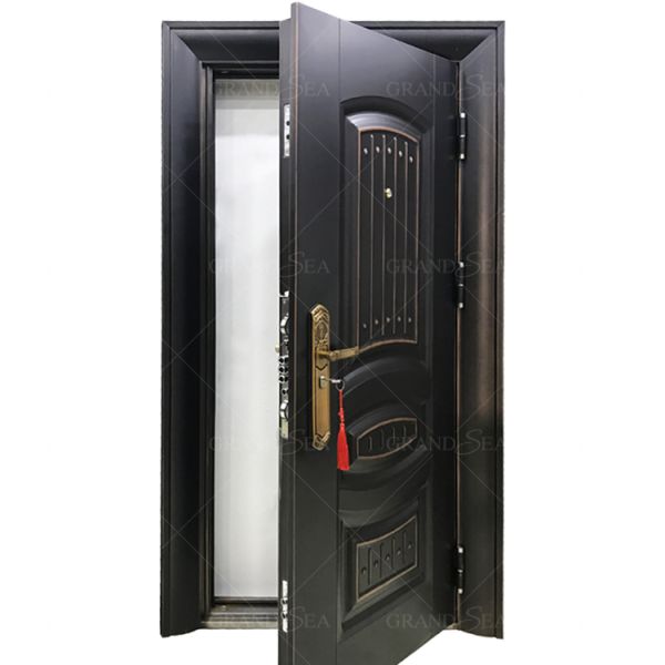 Iran Standard Pre-hung Carved square Anti-explosion High Quality 5 Point Lock Steel Front Entrance Door
