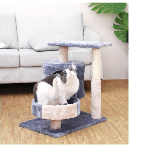 Multi Level Condo Wooden Cat Climber Tower Sisal Large Cat Scratching Post