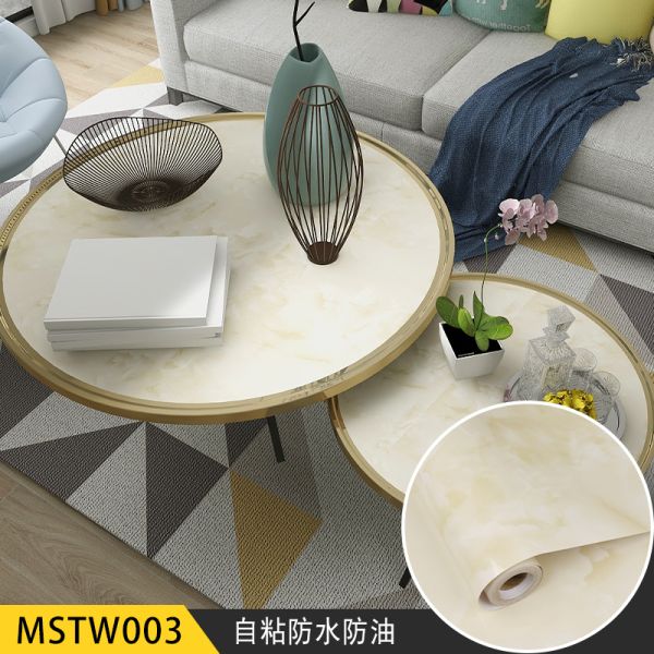 Modern Design Style Marble PVC Film Self Adhesive Wallpaper for Oil Proof Kitchen Counter Top Sticker